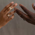 The Leo Half Round Band ~  with Black Diamonds in Silver